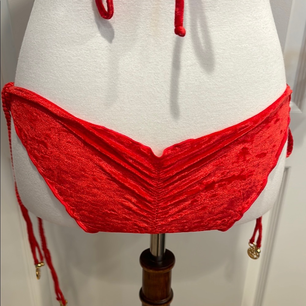 Red Lace Halter Bikini Set by Luli Fama - Picture 5 of 5